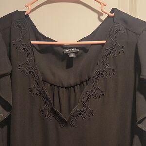 Torrid Black Lace Detail Blouse